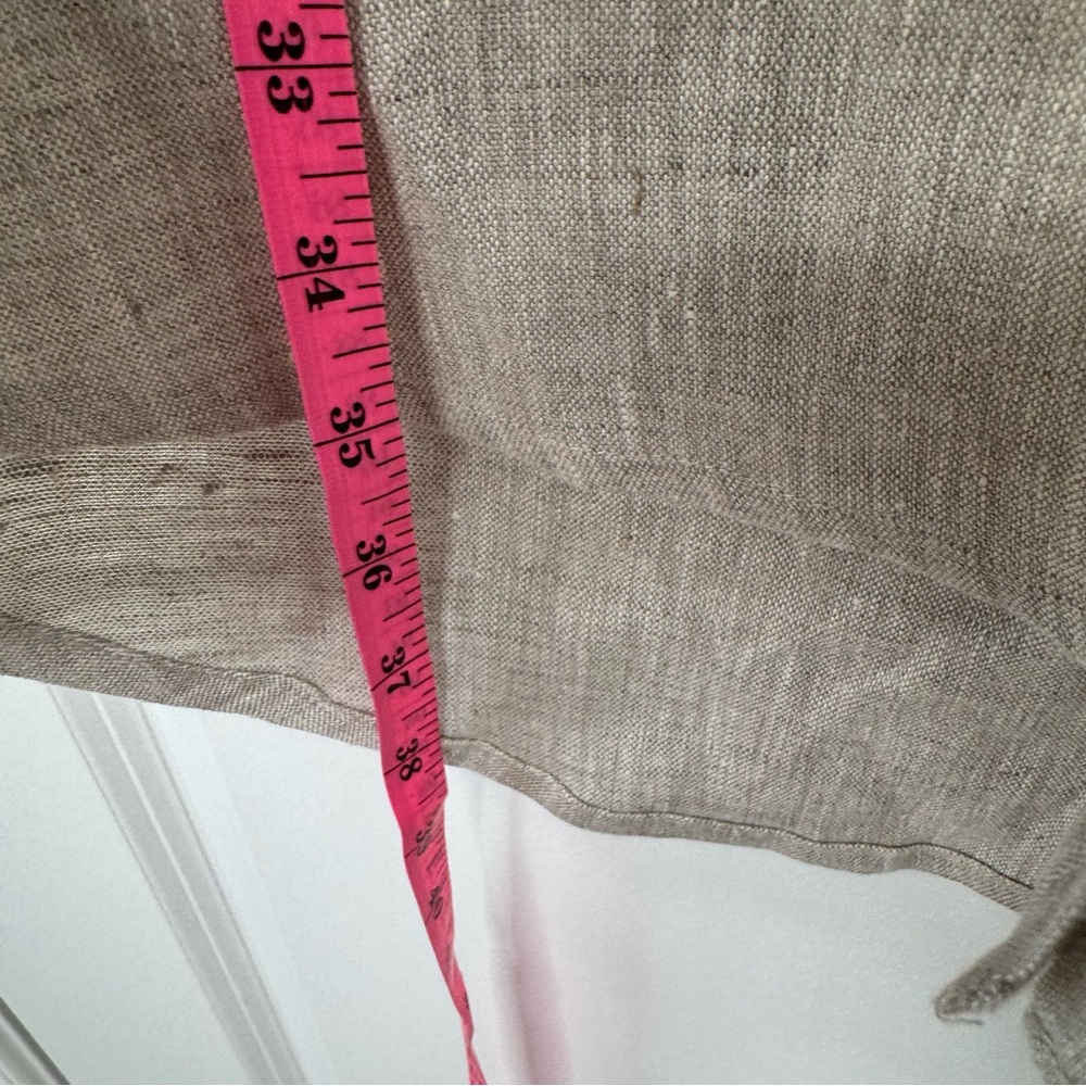 Karen Kane tan linen Casual Button Down long sleeve dress medium - Picture 7 of 9